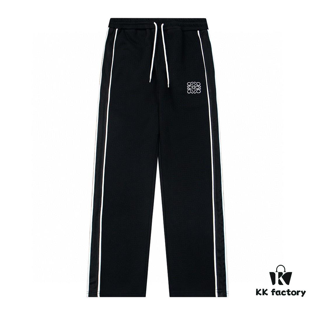 LOEWE New Arrival Letter Embroidered Woven Straight Sweatpants Unisex Casual Trousers