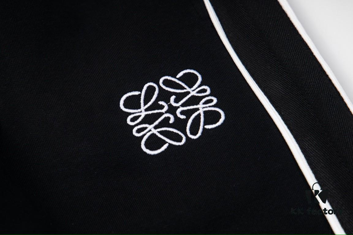 LOEWE New Arrival Letter Embroidered Woven Straight Sweatpants Unisex Casual Trousers