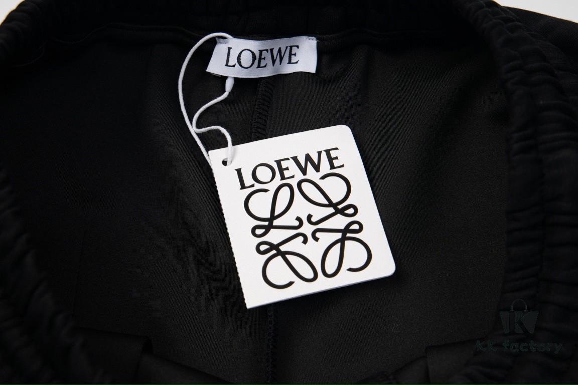 LOEWE New Arrival Letter Embroidered Woven Straight Sweatpants Unisex Casual Trousers