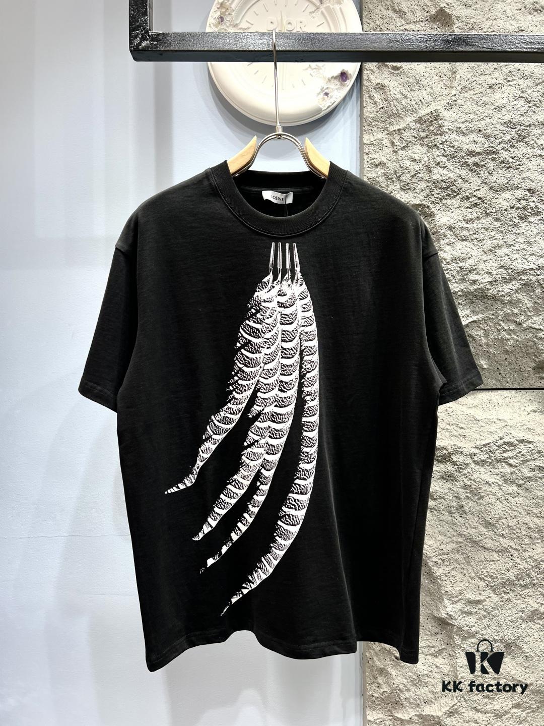Loewe Printed Feather Short-Sleeve T-Shirt