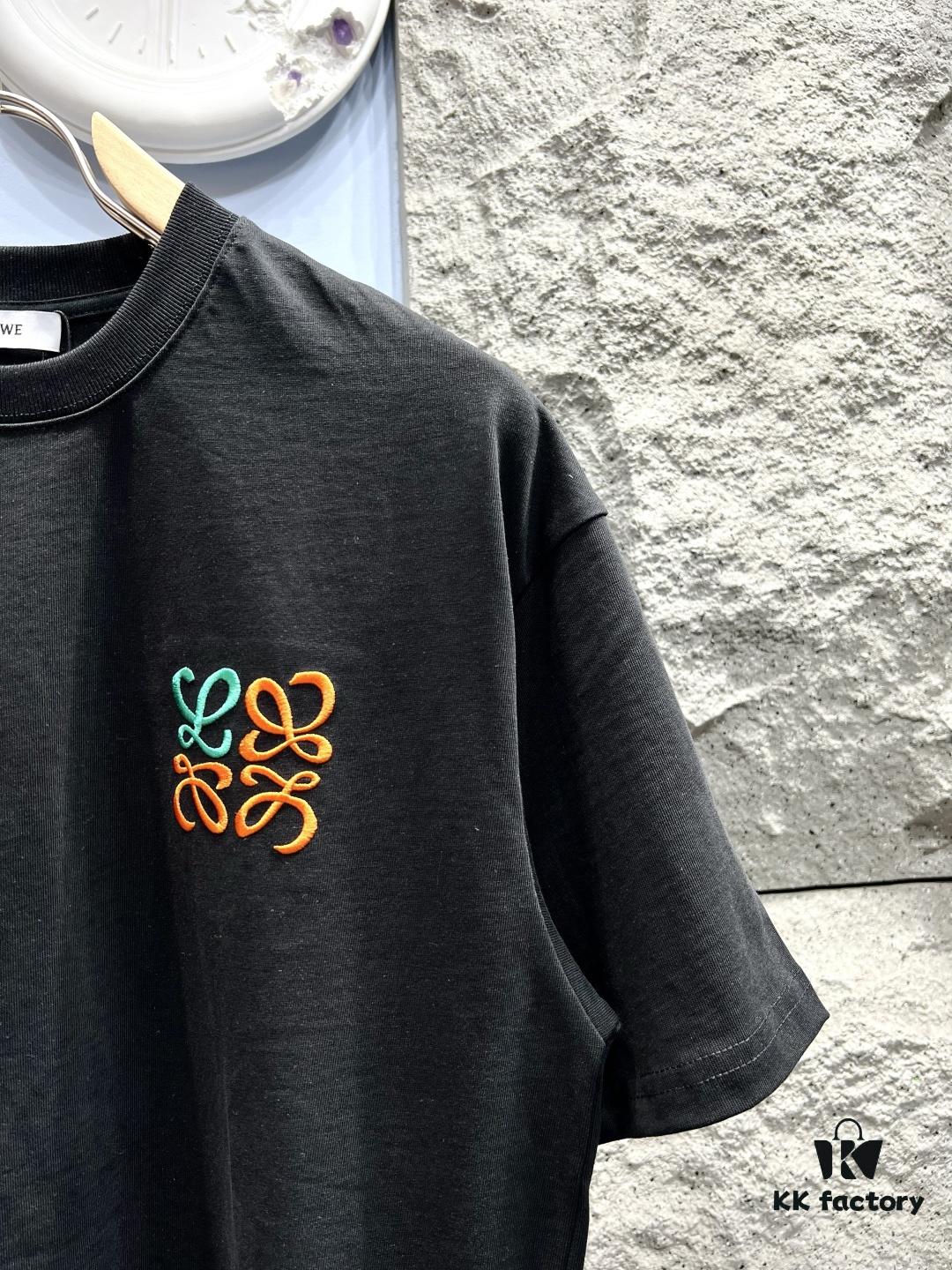 Loewe Embroidered Minimal Logo Short Sleeve T-Shirt