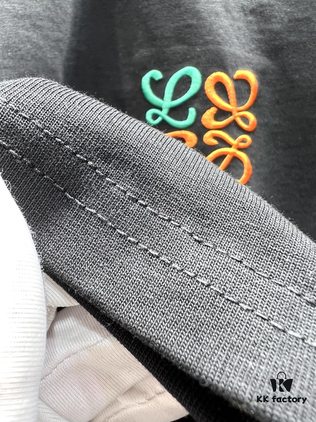 Loewe Embroidered Minimal Logo Short Sleeve T-Shirt