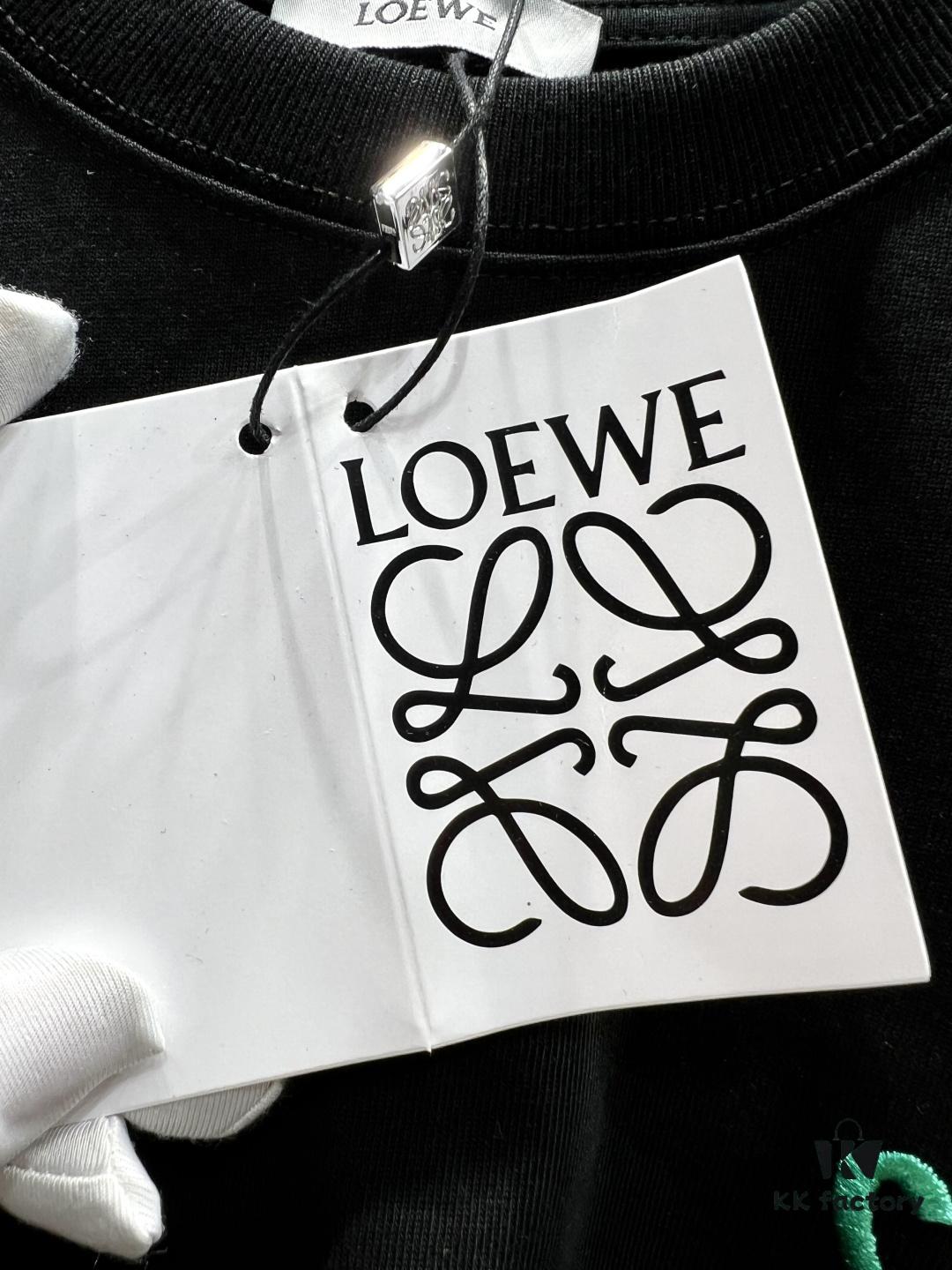 Loewe Embroidered Minimal Logo Short Sleeve T-Shirt