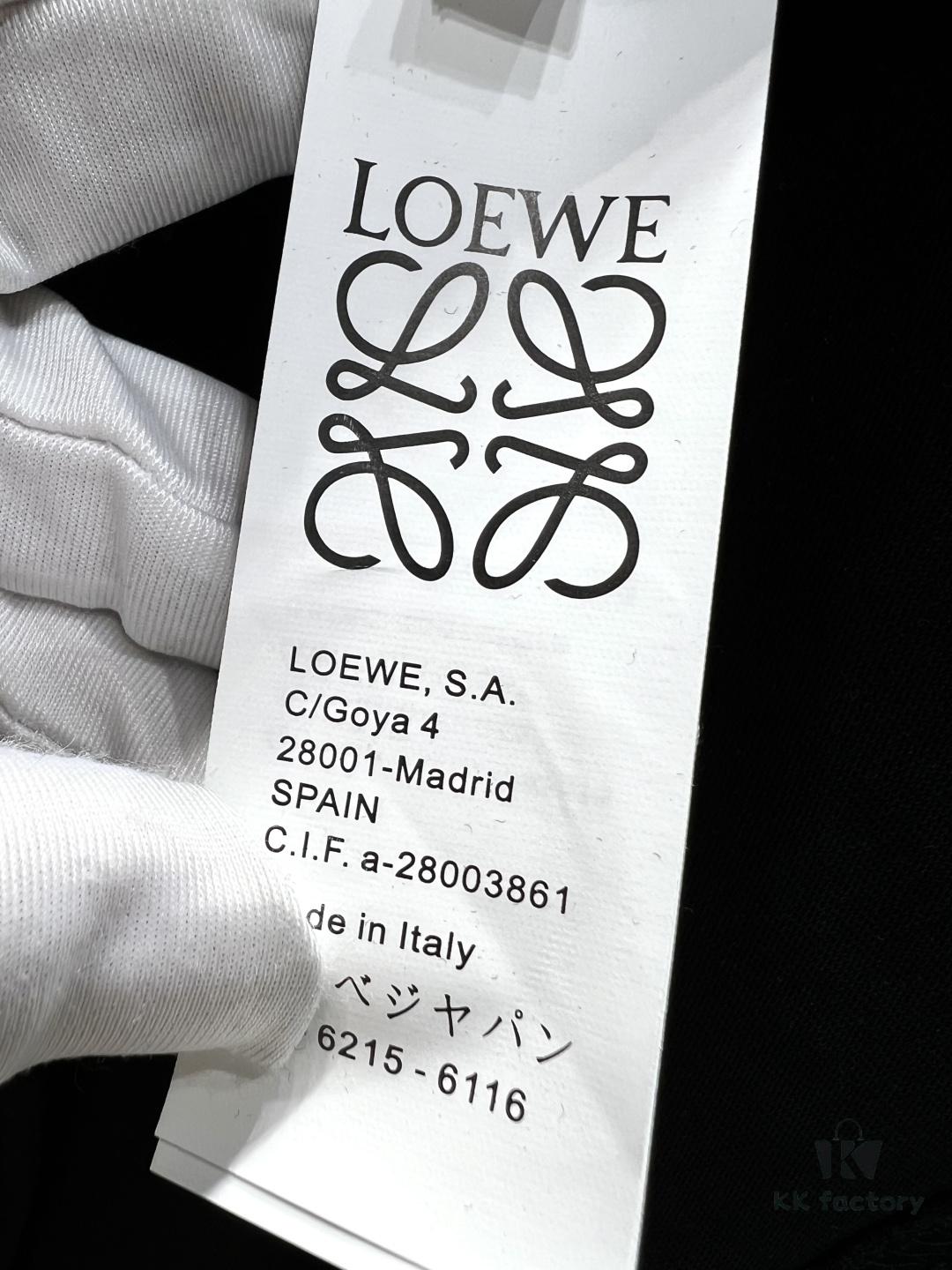 Loewe Embroidered Minimal Logo Short Sleeve T-Shirt