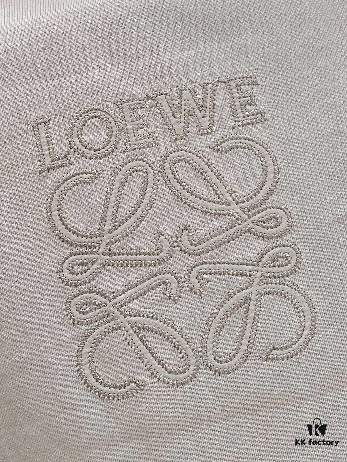 Loewe 2025 New Arrival Short Sleeve T-Shirt, Stylish and Minimalist Design with Embroidered Logo on Chest, Cotton Fabric for Comfort and Structure