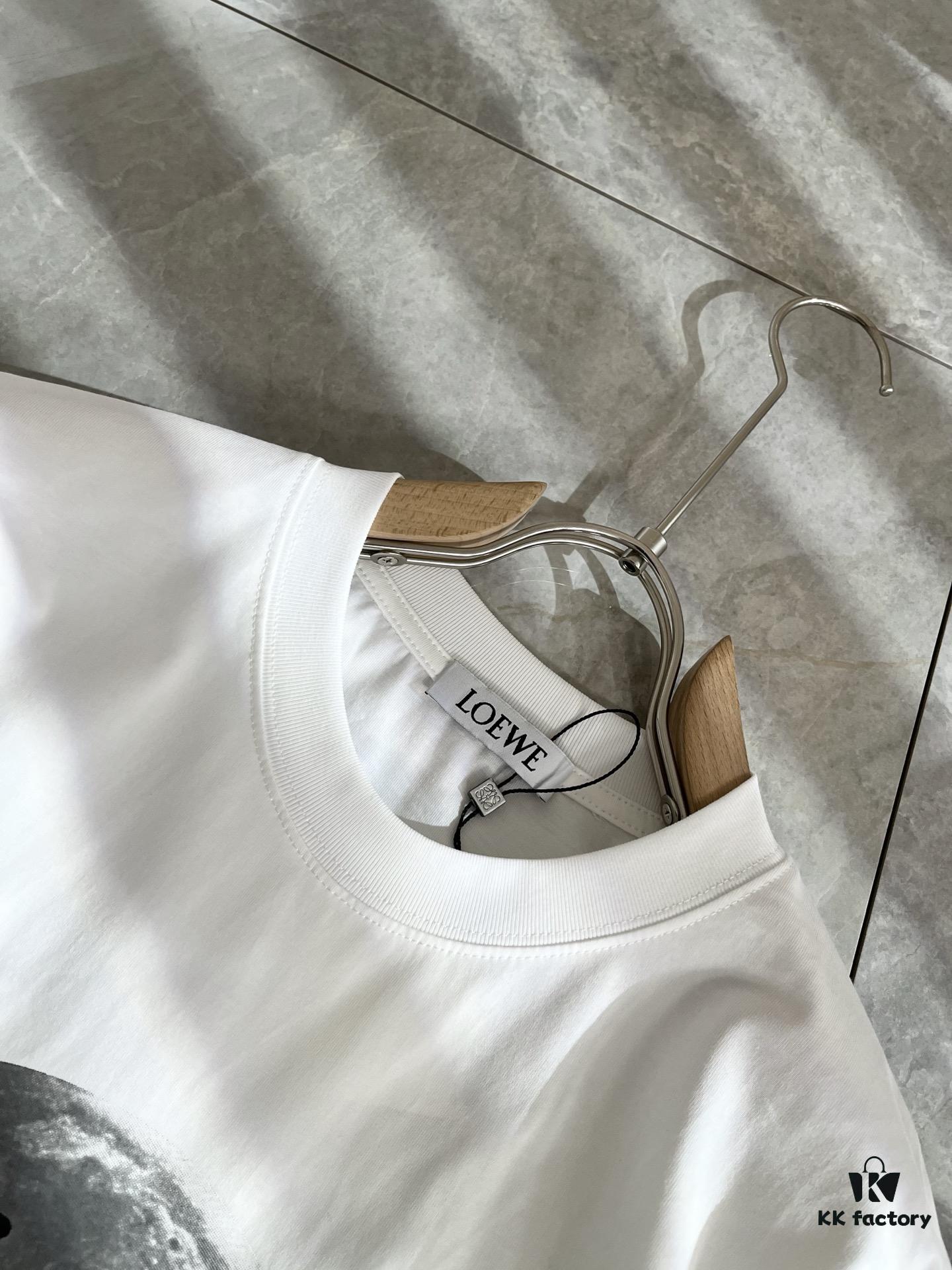 LOEWE 2025 Spring/Summer New Unisex Short-Sleeve T-Shirt, Italian Original Order Channel, Embroidered Logo Design, Premium Cotton Tee