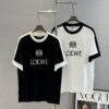 Loewe New 25s Unisex T-Shirt, Patchwork Design, Color-Blocked, 280g Premium Cotton Fabric, Soft and Comfortable, 3D Embroidery on Chest, Stylish and Unique, Original Customization with Complete Triple Labels