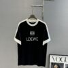 Loewe New 25s Unisex T-Shirt, Patchwork Design, Color-Blocked, 280g Premium Cotton Fabric, Soft and Comfortable, 3D Embroidery on Chest, Stylish and Unique, Original Customization with Complete Triple Labels