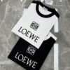 Loewe New 25s Unisex T-Shirt, Patchwork Design, Color-Blocked, 280g Premium Cotton Fabric, Soft and Comfortable, 3D Embroidery on Chest, Stylish and Unique, Original Customization with Complete Triple Labels