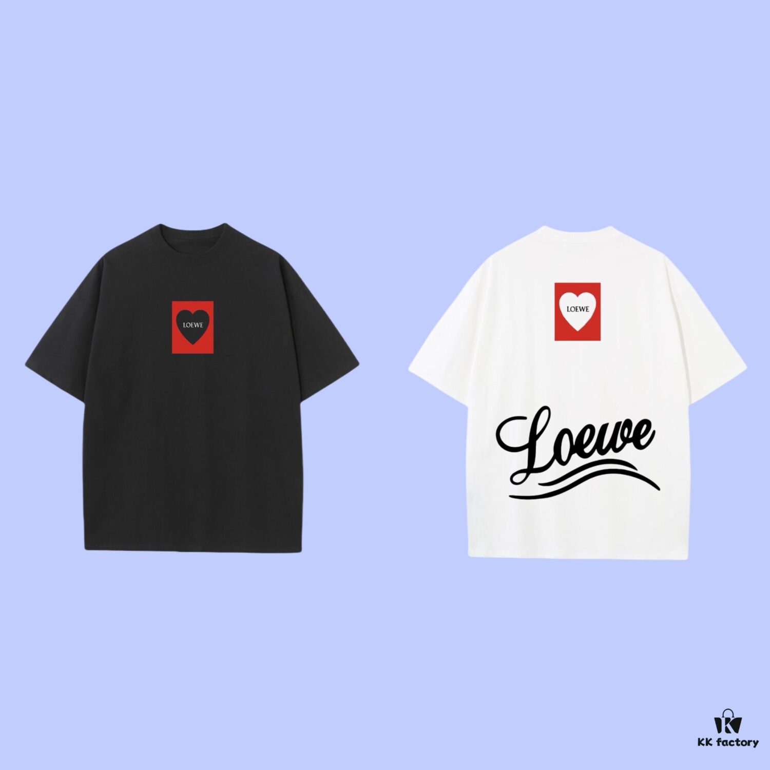 LOEWE 2025 Fall Spring-Summer Collection Love Heart Short Sleeve T-Shirt, Premium 270G 32-Count Double-Yarn Cotton Fabric, Relaxed Unisex Fit