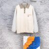 New Loewe Colorblock Embroidered Collar Preppy Polo Knit Sweater with Slits