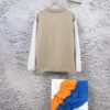 New Loewe Colorblock Embroidered Collar Preppy Polo Knit Sweater with Slits