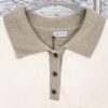 New Loewe Colorblock Embroidered Collar Preppy Polo Knit Sweater with Slits