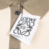 New Loewe Colorblock Embroidered Collar Preppy Polo Knit Sweater with Side Slits