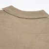 New Loewe Colorblock Embroidered Collar Preppy Polo Knit Sweater with Side Slits