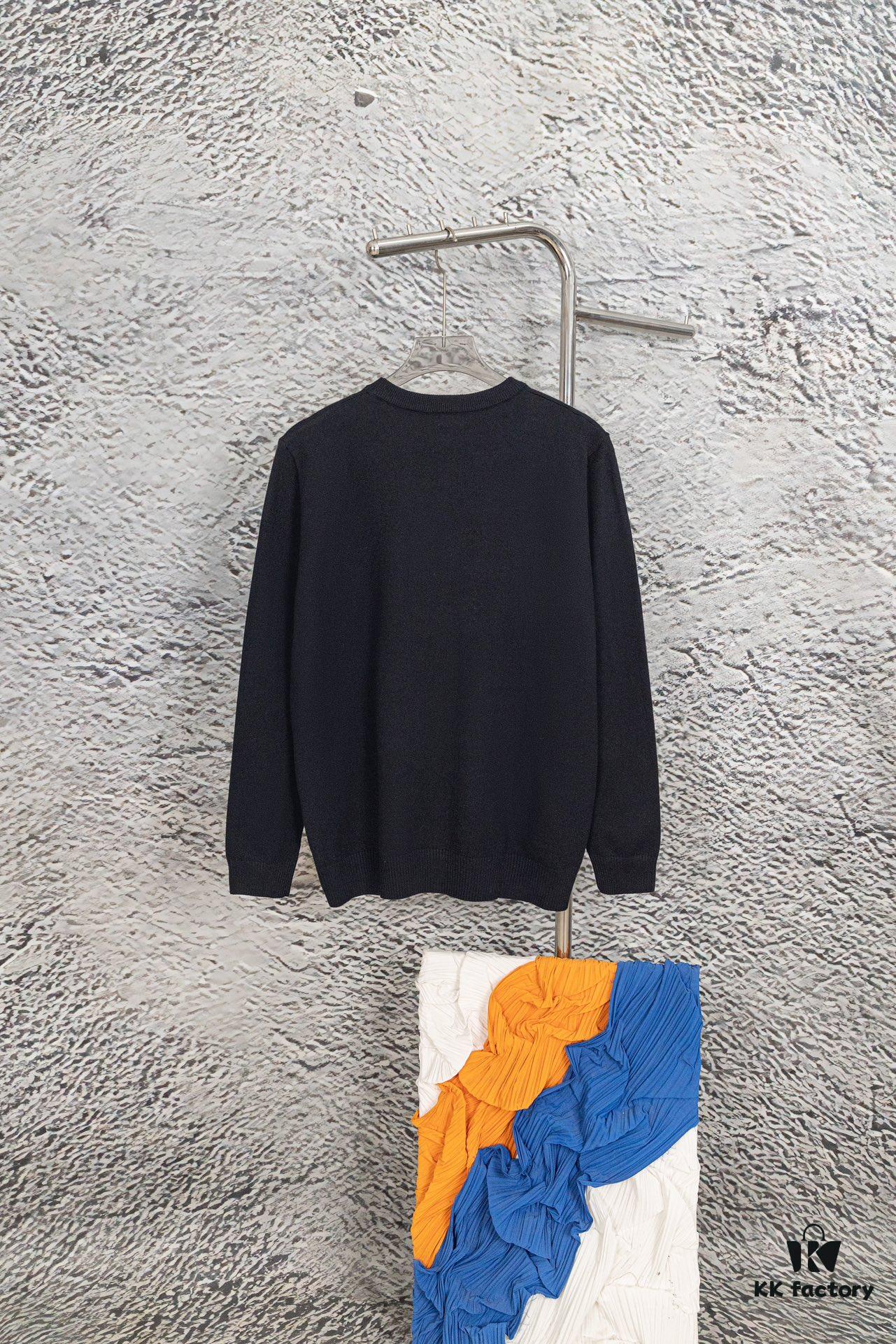 Loewe New Autumn-Winter Jacquard Pocket Knit Pullover Hoodie