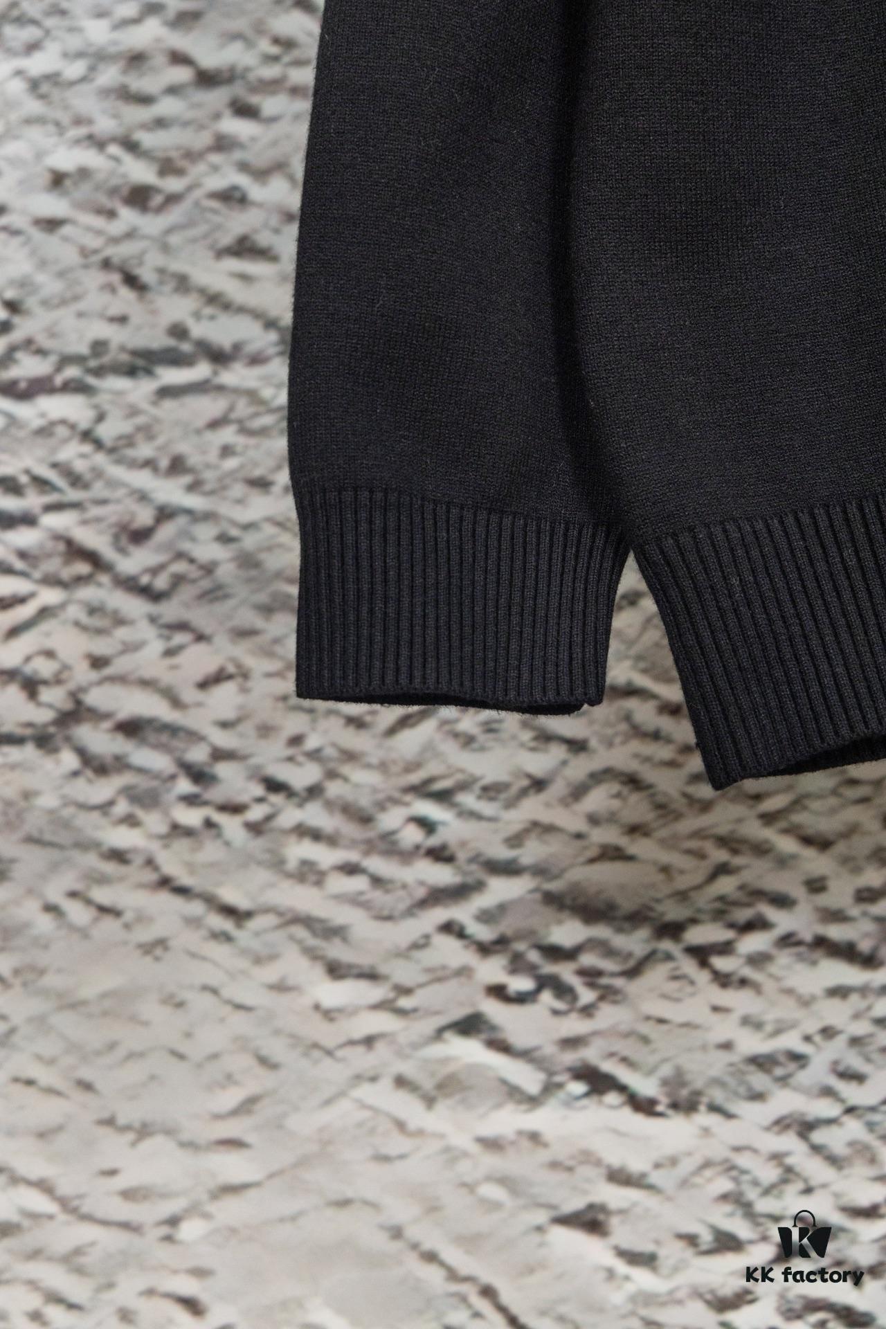 Loewe New Autumn-Winter Jacquard Pocket Knit Pullover Hoodie