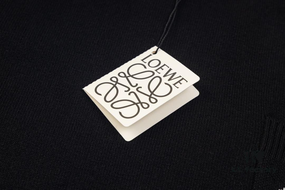 Loewe New Autumn-Winter Jacquard Pocket Knit Pullover Hoodie