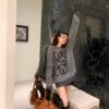 New LOEWE 22SS Exquisite Heather Gray Jacquard Crewneck Sweater Y002