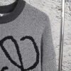 New LOEWE 22SS Beautiful Heather Gray Jacquard Crew Neck Sweater Y002