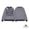 New LOEWE 22SS Exquisite Heather Gray Jacquard Crew Neck Sweater Y002