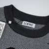 New LOEWE 22SS Exquisite Heather Gray Jacquard Crew Neck Sweater Y002
