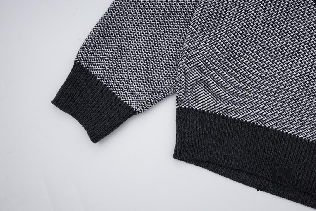 New LOEWE 22SS Exquisite Heather Gray Jacquard Crew Neck Sweater Y002