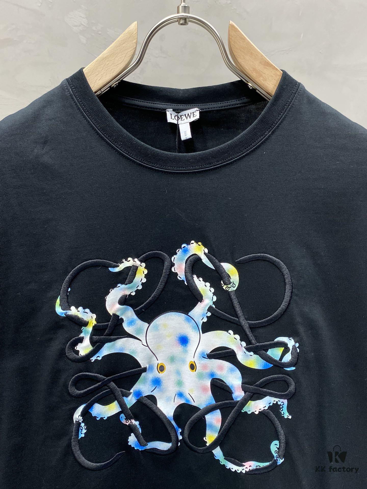 Loewe Men's Casual Short-Sleeve T-Shirt, Exclusive New Arrival, Original Order, High-End Custom Version, Fashionable and Versatile Bestseller, Imported Fabric, Ultra-Soft and Smooth Touch, Skin-Friendly and Comfortable Wear