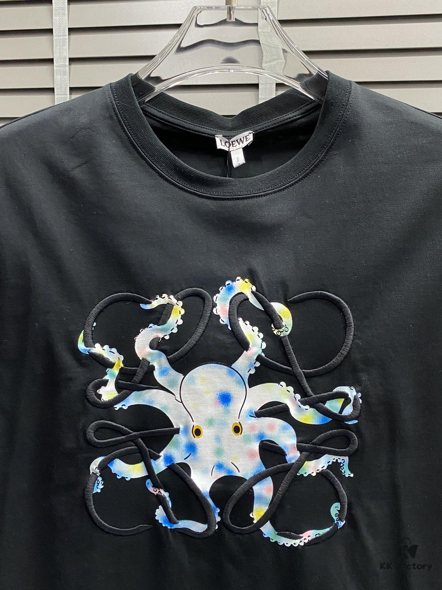 Loewe Men's Casual Short-Sleeve T-Shirt, Exclusive New Arrival, High-End Custom Version, Premium Imported Fabric, Soft and Comfortable