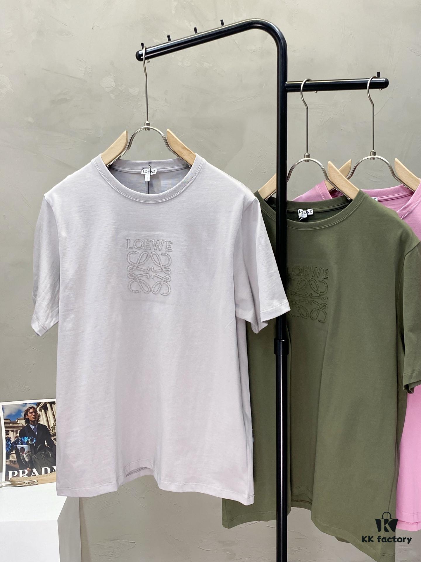 Loewe Men's Spring Summer Short Sleeve Casual T-Shirt - Premium Custom Version, Fashionable and Versatile Bestseller, Imported Fabric, Ultra Soft and Smooth Touch, Skin-Friendly and Comfortable Wear