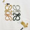 High-Quality Loewe 25SS Spring/Summer Collection Loewe x Suna Fujita Collaboration Embroidered Round-Neck Short-Sleeve T-Shirt with Contrast Logo and Cartoon Rabbit Design