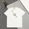 High-Quality Loewe 25SS Spring/Summer Collection Loewe x Suna Fujita Collaborative Series Embroidered Round-Neck Short-Sleeve T-Shirt with Contrast Color Logo and Cartoon Rabbit Motif