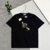 High-Quality Loewe 25SS Spring/Summer Collection Loewe x Suna Fujita Collaboration Heavy Embroidered Round-Neck Short-Sleeve T-Shirt with Contrast Logo and Cartoon Rabbit Design