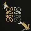 High-Quality Loewe 25SS Spring/Summer Collection Loewe x Suna Fujita Collaboration Heavy Embroidered Round-Neck Short-Sleeve T-Shirt with Contrast Logo and Cartoon Rabbit Design