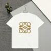 High-Quality Loewe 25SS Spring/Summer New Embroidered Logo Crew Neck Short Sleeve T-Shirt, Original Fabric, Celebrity-Inspired Design with Premium Spray-Painted 3D Embroidery, Front and Back Prints, 32-Single 280g Combed Pure Cotton Material, Extremely Comfortable Feel, Stylish Unisex Tee, Three Labels Complete, Not Ordinary Market Version
