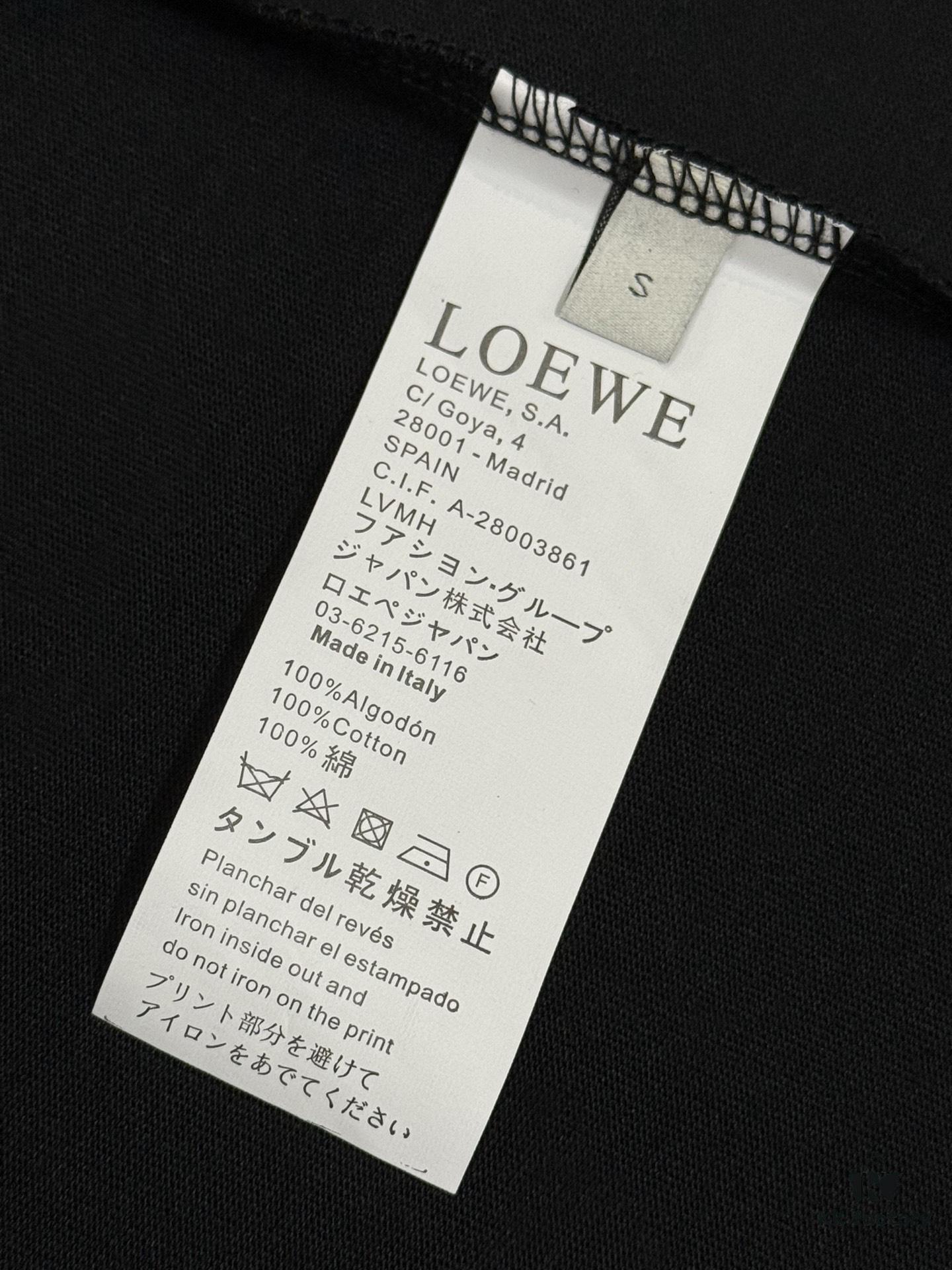 High-Quality Loewe 25SS Spring/Summer New Embroidered Logo Round Neck Short Sleeve T-Shirt, Original Fabric, Influencer and Celebrity Style, Front and Back with Spray-Painted 3D Embroidery, High-End Craftsmanship, Made of 32-Single 280g Combed Pure Cotton Fabric, Extremely Comfortable to Touch, Super Versatile and Stylish, Unisex Design, Complete with Three Labels, Not Ordinary Market Version, Quality Guaranteed