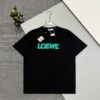 High-Quality Loewe 25SS Spring/Summer New Embroidered Logo Crew Neck Short Sleeve T-Shirt, Original Fabric, Celebrity-Inspired Design with Front and Back Spray-Painted 3D Embroidery, 32-Single 280g Combed Pure Cotton Material, Extremely Comfortable to Touch, Stylish and Versatile Unisex Short Sleeve Tee, Complete with Three Labels, Not Ordinary Market Version, Premium Quality Guaranteed