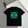 High-Quality Loewe 25SS Spring/Summer New Embroidered Logo Crew Neck Short Sleeve T-Shirt, Original Fabric, Celebrity-Inspired Design with Front and Back Spray-Painted 3D Embroidery, 32-Single 280g Combed Pure Cotton Material, Extremely Comfortable to Touch, Stylish and Versatile Unisex Short Sleeve Tee, Complete with Three Labels, Not Ordinary Market Version, Premium Quality Guaranteed
