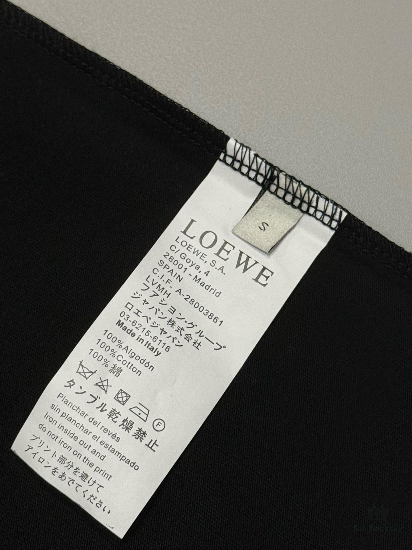 High-Quality Loewe 25SS Spring/Summer New Embroidered Logo Crew Neck Short Sleeve T-Shirt, Original Fabric, Celebrity-Inspired Design with Front and Back Spray-Painted 3D Embroidery, 32-Single 280g Combed Pure Cotton Material, Extremely Comfortable to Touch, Stylish and Versatile Unisex Short Sleeve Tee, Complete with Three Labels, Not Ordinary Market Version, Premium Quality Guaranteed