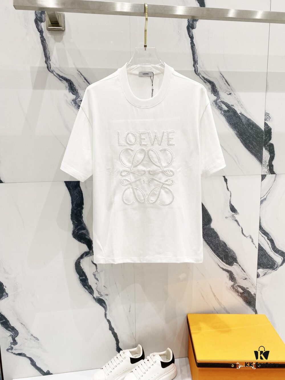 LOEWE 320g Crew Neck Short Sleeve T-Shirt with Embroidered Logo