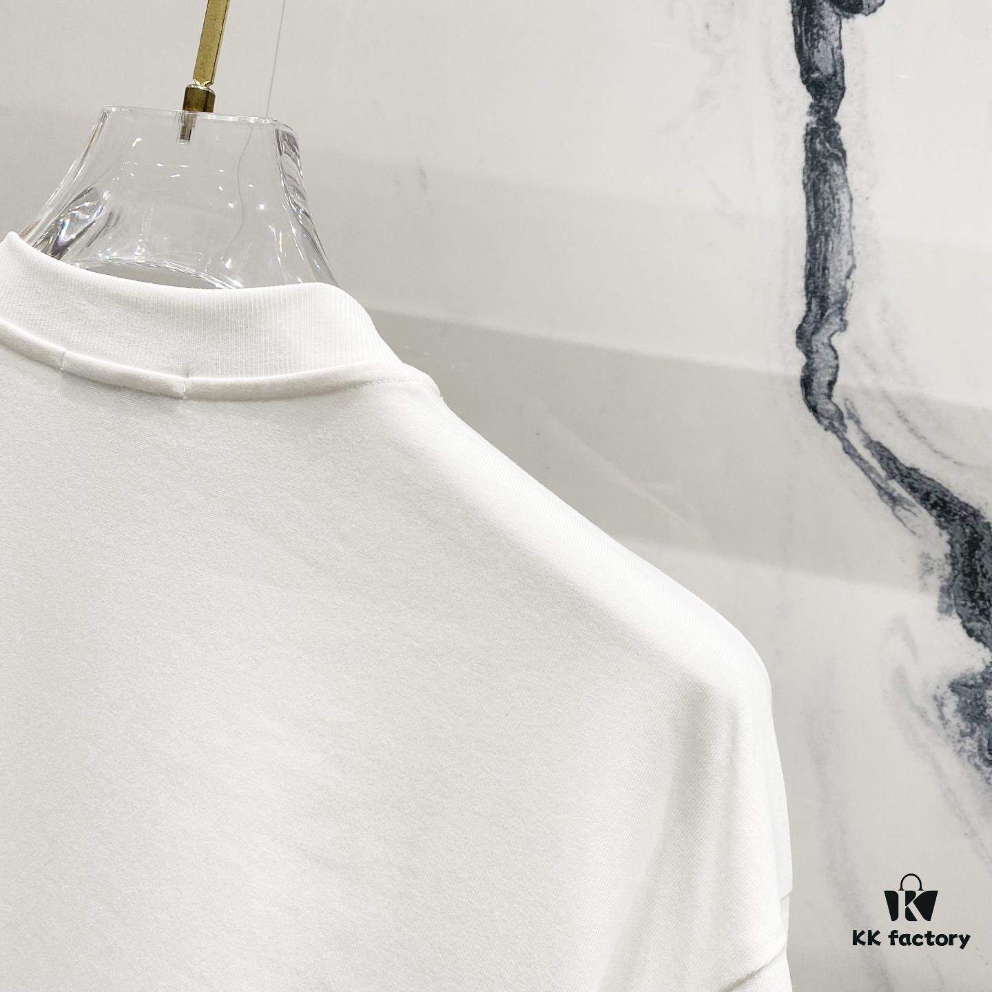 LOEWE 320g Crew Neck Short Sleeve T-Shirt with Embroidered Logo