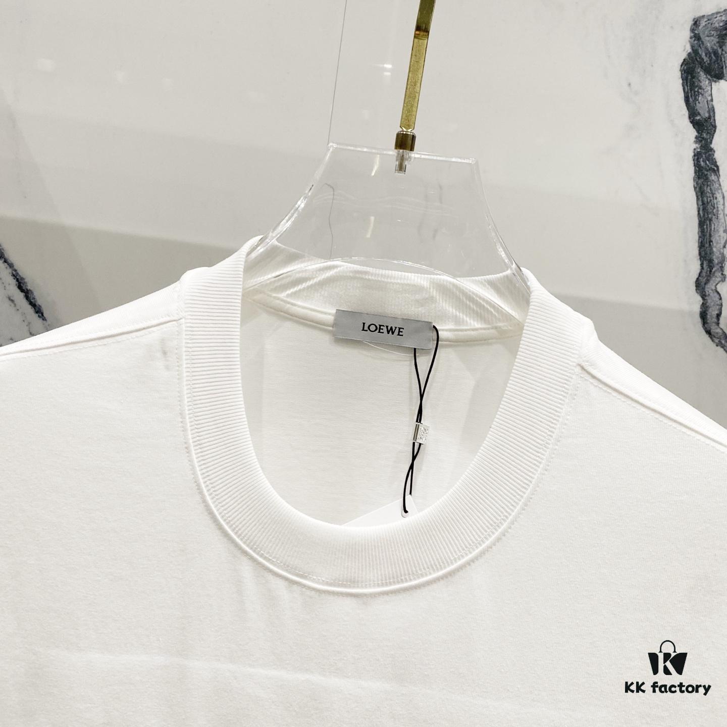 LOEWE 320g Crew Neck Short Sleeve T-Shirt with Embroidered Logo