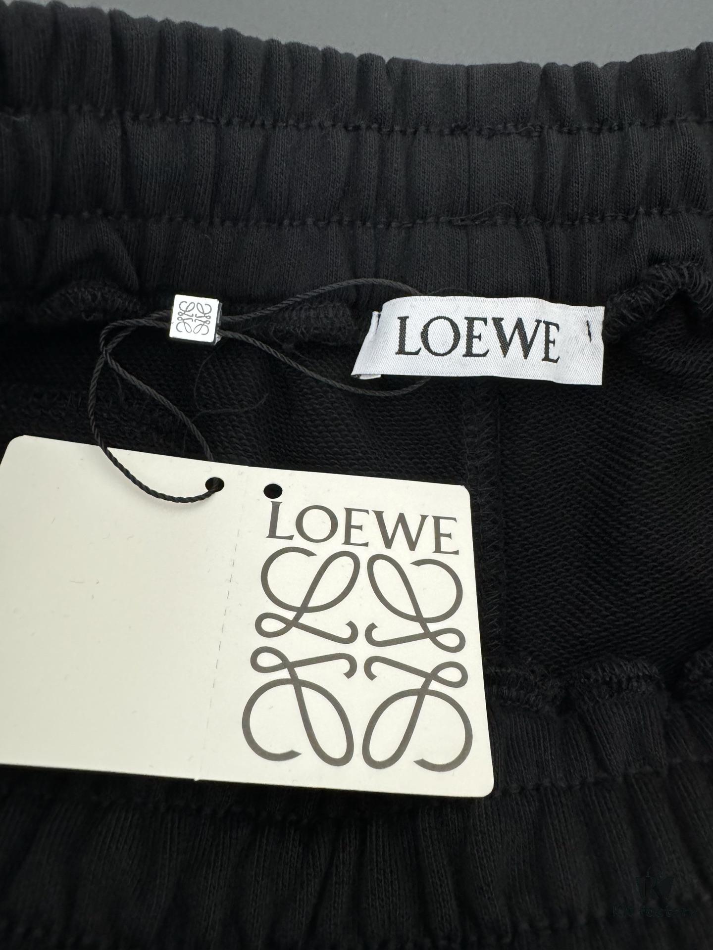 LOEWE Lightweight 400g Heavyweight Cotton Loose Embroidered Logo Shorts