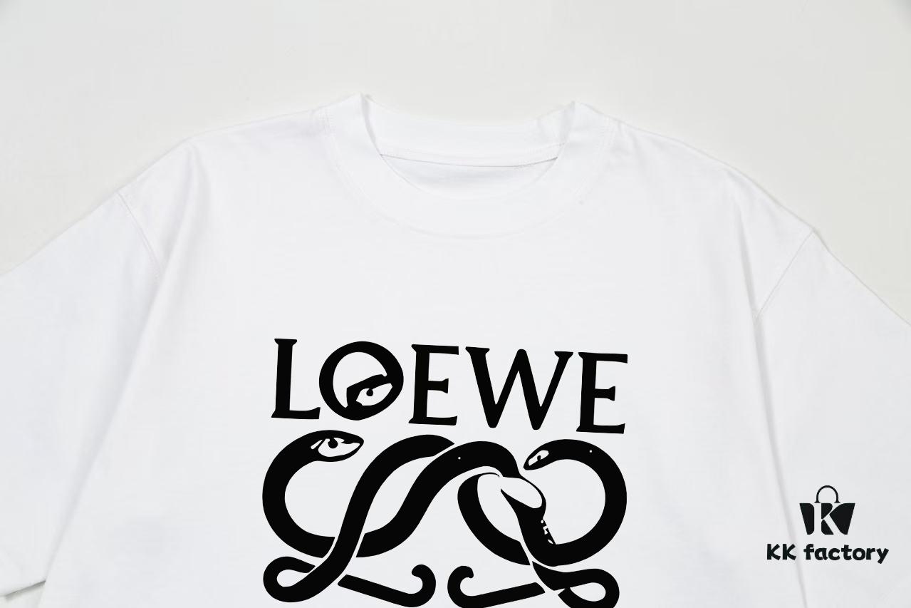 LOEWE* Loewe * Loose Fit Printed Logo Design Spring-Summer New Round Neck Fashion Short Sleeve T-Shirt, Comfortable and Stylish Unisex Wear