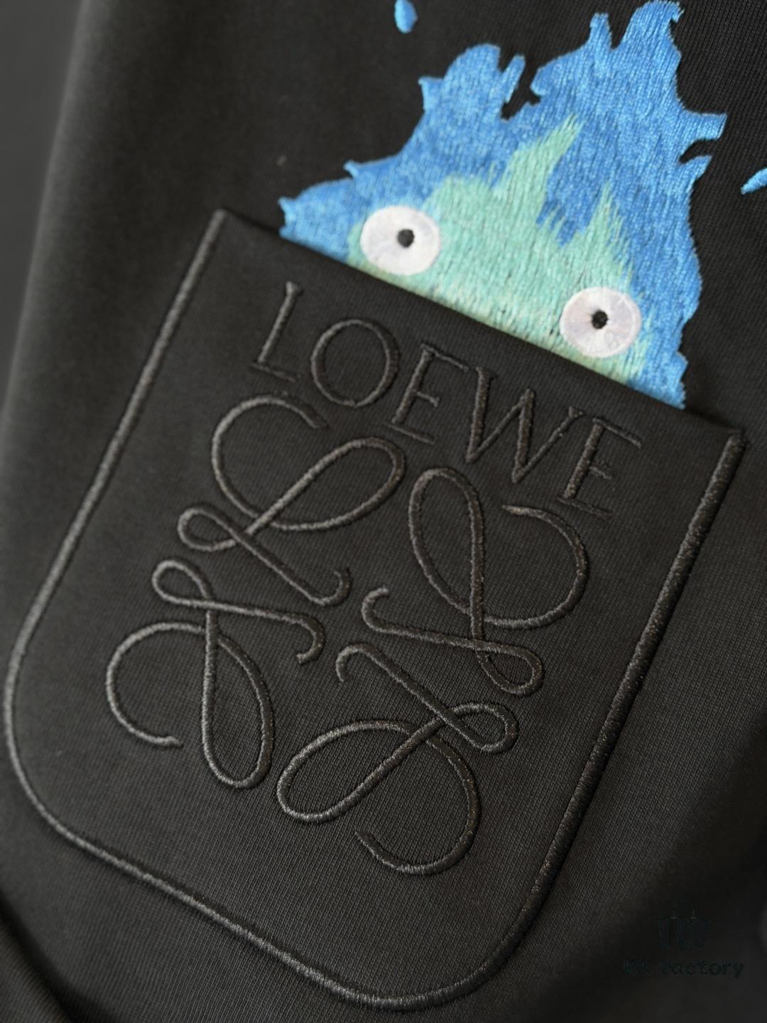 LOEWE x Spirited Away Collaboration Flame Embroidered Doll Washed Cotton T-Shirt