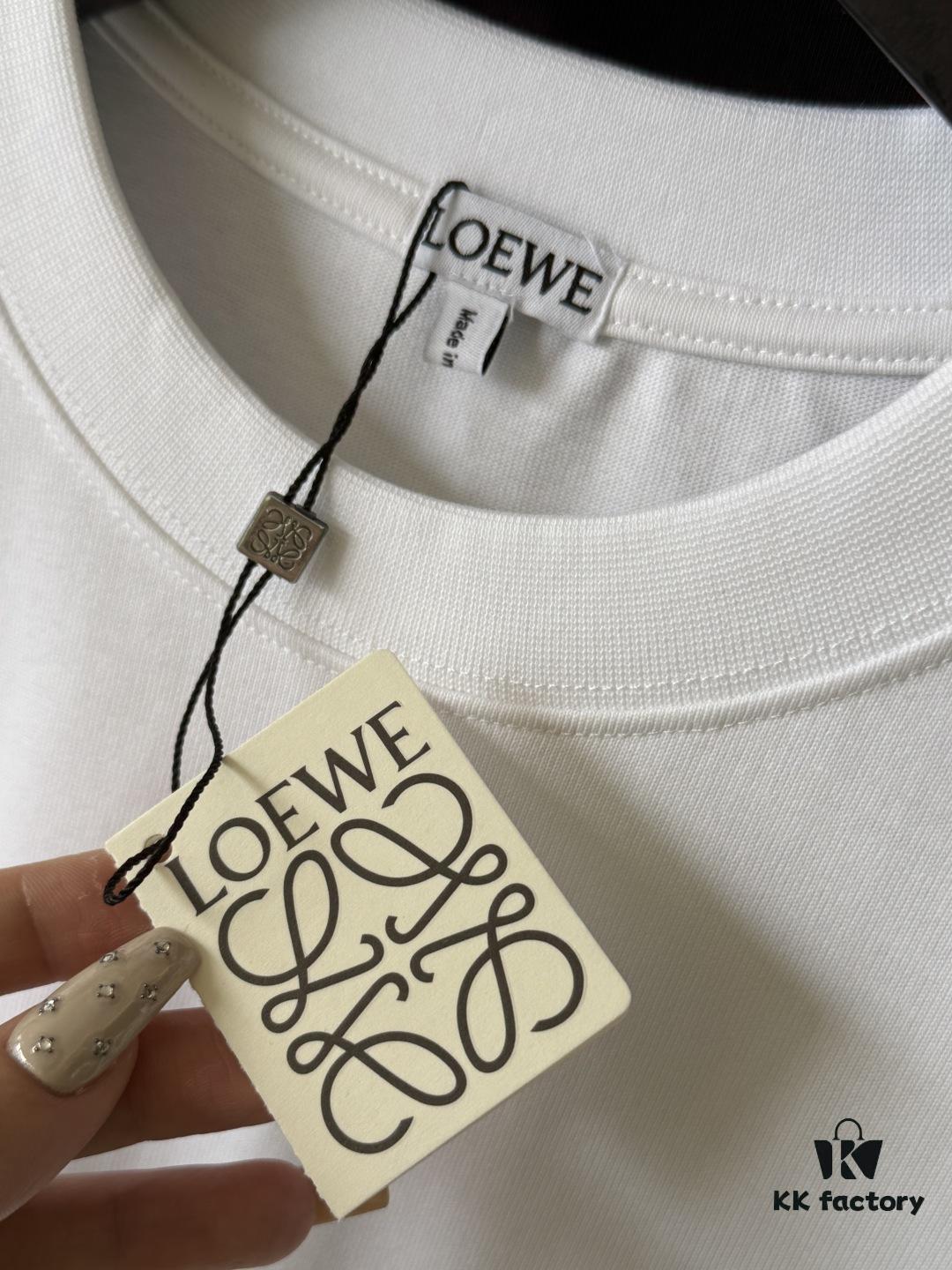 LOEWE X Suna Fujita 25SS Rabbit Embroidered Heavyweight 300g Short Sleeve T-Shirt (Top Version, Distinguished from Standard Stock)