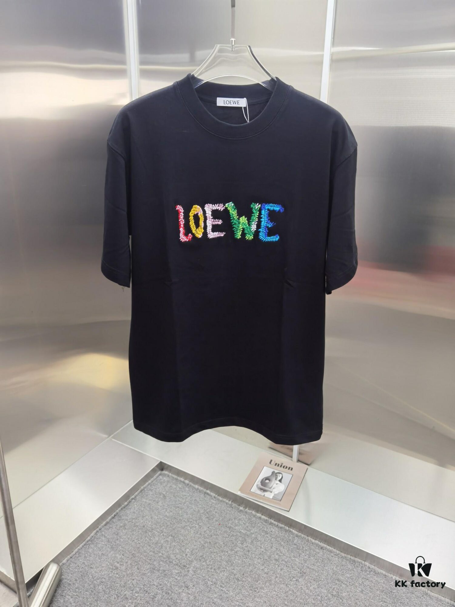 Loewe Embroidered Short Sleeve T-Shirt (Premium Embroidery Version, Distinct from Standard Stock) Unisex Design