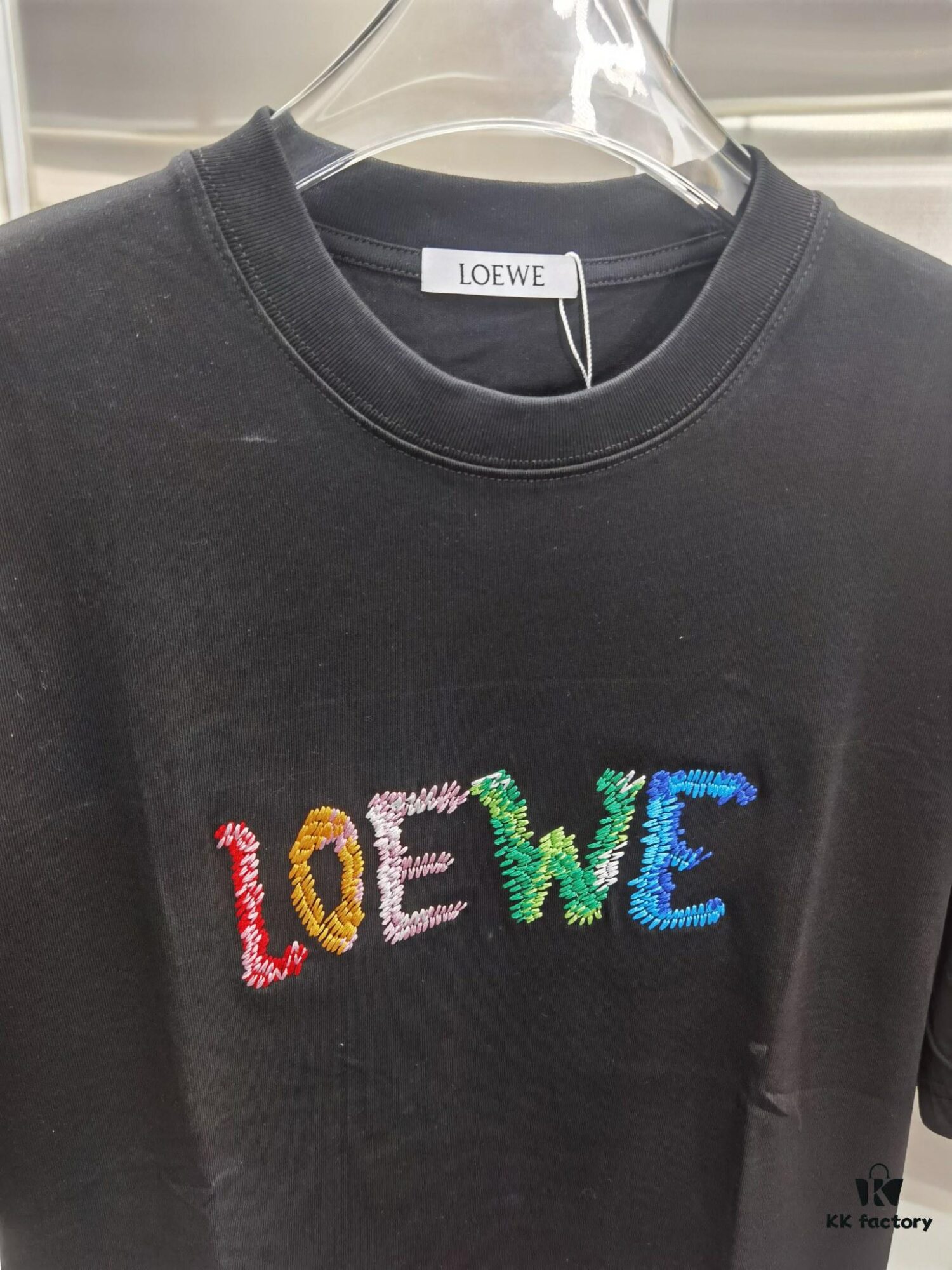 Loewe Embroidered Short Sleeve T-Shirt (Premium Embroidery Version, Distinct from Standard Stock) Unisex Design