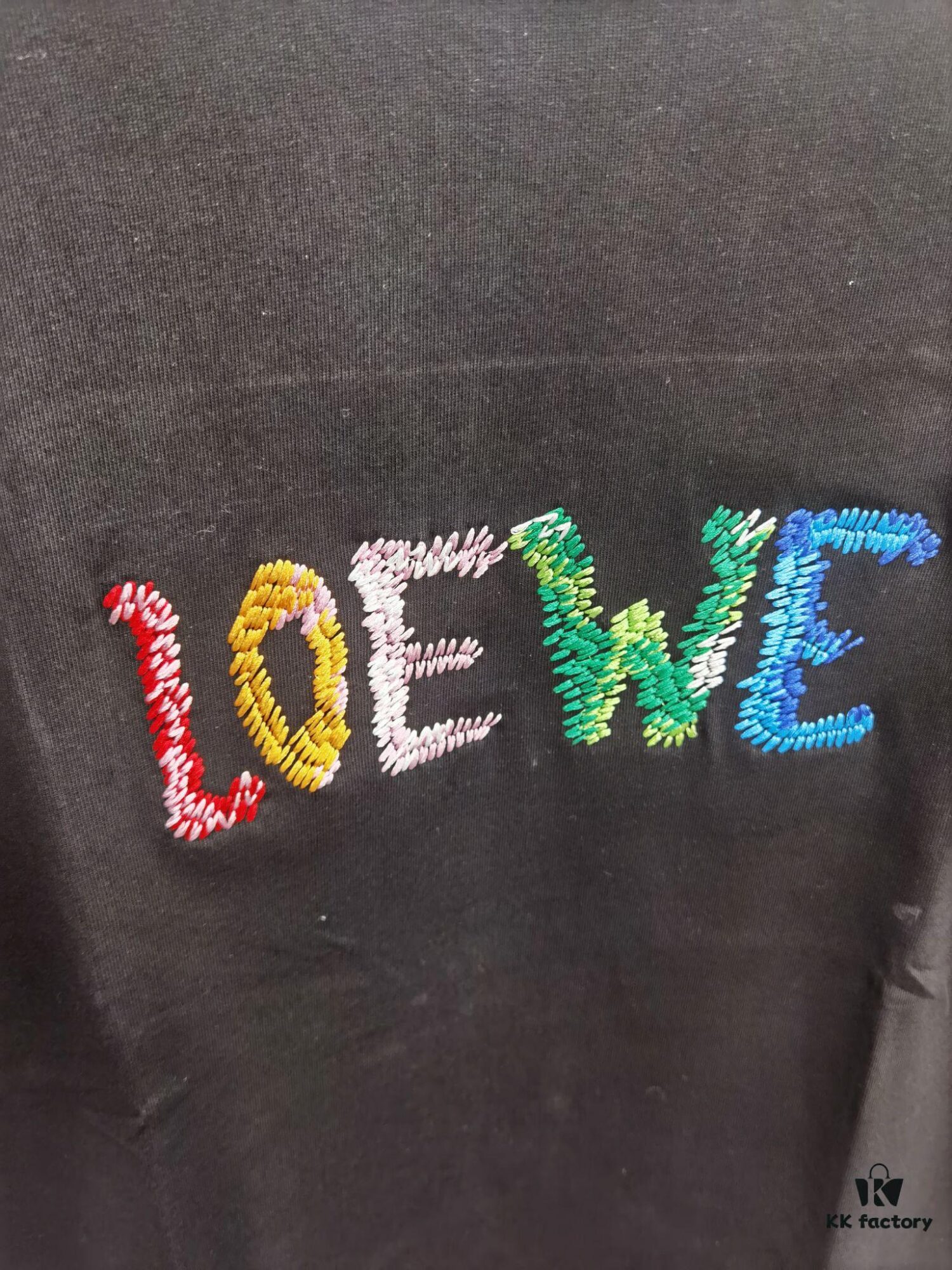 Loewe Embroidered Short Sleeve T-Shirt (Premium Embroidery Version, Distinct from Standard Stock) Unisex Design