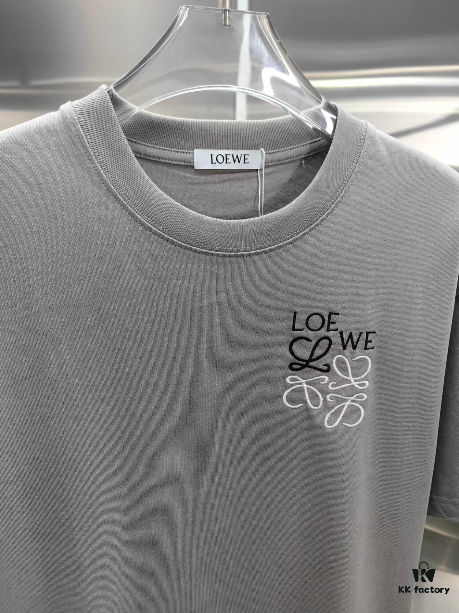 Loewe Embroidered Short Sleeve T-Shirt (Top-tier Version, Distinct from Standard Stock) Unisex 100% Cotton Heavyweight Double Yarn Tee